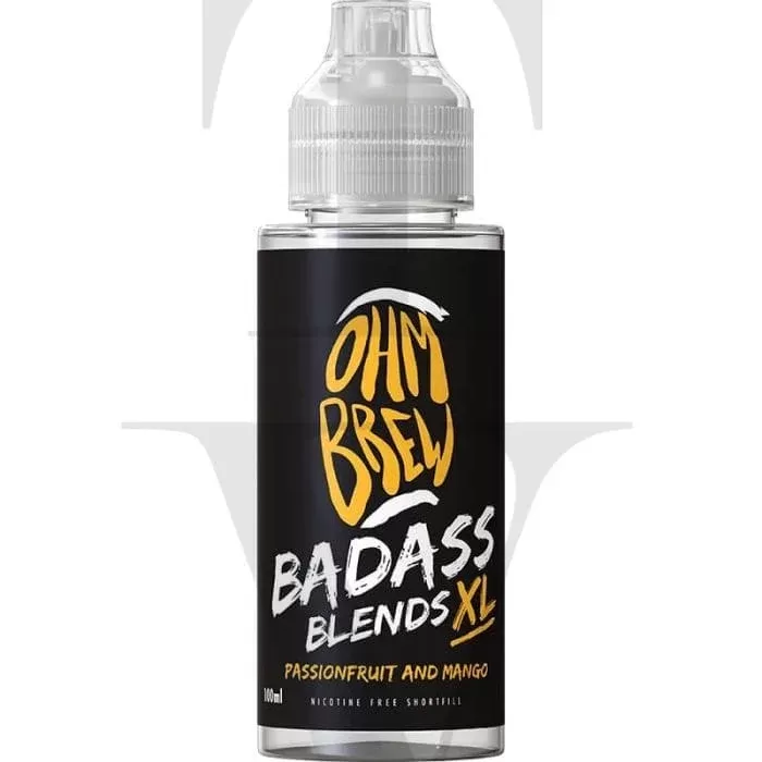 OHM BREW BADASS BLENDS XL PASSIONFRUIT MANGO 100ML SHORTFILL E-LIQUID