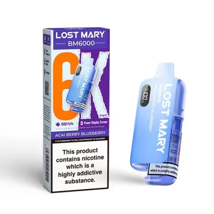 Acai Berry Blueberry Lost Mary BM6000 Big Puff – 6000 Puffs (5 or 10 Packs)