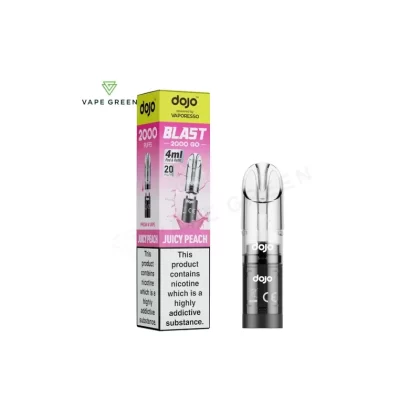 Juicy Peach Prefilled Pod by Vaporesso Dojo Blast 2000 Go