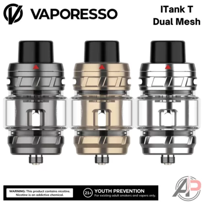 Vaporesso iTank T Dual Mesh Vape Tank - Black, Golden
