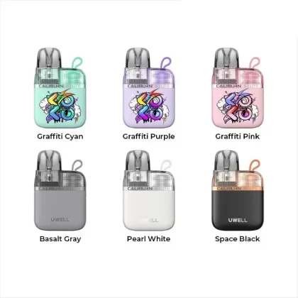 Uwell Caliburn G3 Lite KOKO Pod System Kit 1200mAh 25W - Basalt Gray, Graffiti Cyan