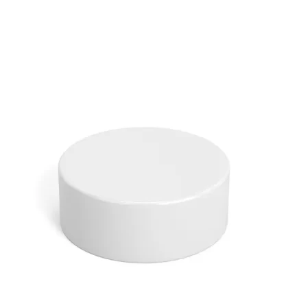 Child Resistant | Smooth Push Down & Turn Plastic Caps w/ Foil Liner | 38mm – Glossy White – 320 Count