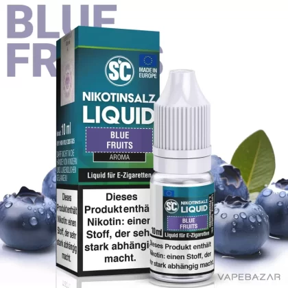 SC Salt Liquid – Blue Fruits - Propylenglycol, Pflanzliches Glycerin, Nikotinbenzoat, Aroma, Nikotinmalat; 10mg/ml, 20mg/ml; Blaubeere