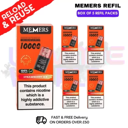 Strawberry ICE Memers V10000 Replacement Pods Box of 5