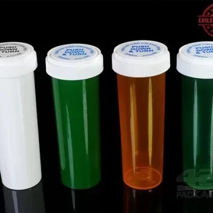 Child Resistant | Solid White Reversible Cap Vials | 60dr – 14g – 100 Count