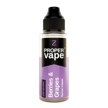 Proper Vape, Berries & Grapes by Zeus Juice 100ml + FREE NIC SHOTS