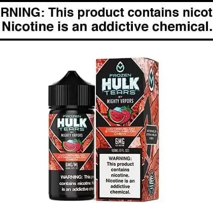 FROZEN WATERMELON STRAW-MELON CHEW BY MIGHTY VAPORS HULK TEARS 100ML - Vapejuice