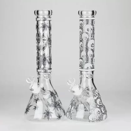 14″ Glow-in-the-Dark Glass Beaker Bong – Ghost