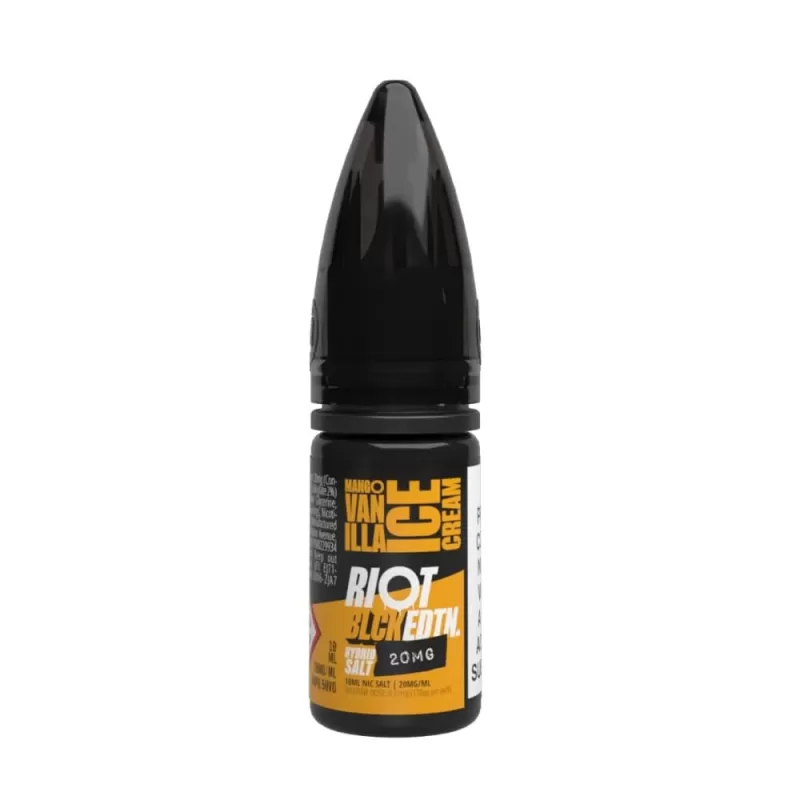 Mango Vanilla Ice Cream E-Liquid Black Edition by Riot Squad (10ml) - 20mg