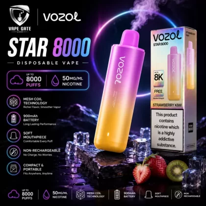 Vozol Star 8000 50mg Disposable Vape – Non-Rechargeable - Mango Ice / 50mg