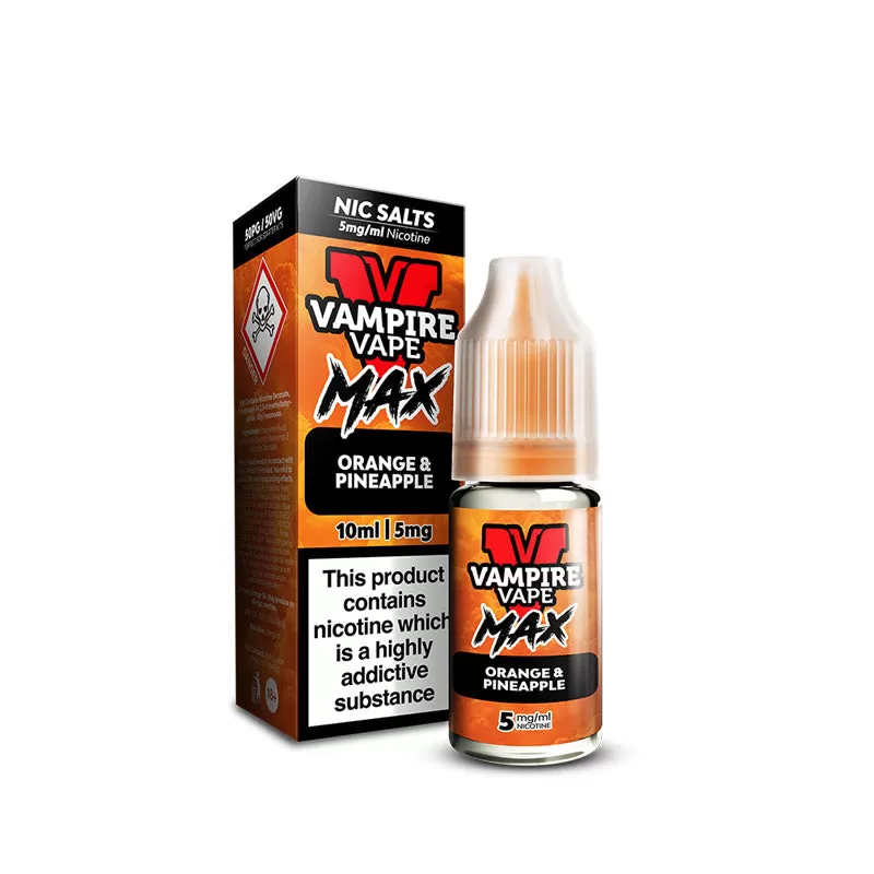 Vampire Vape MAX Orange Pineapple Nic Salt E-Liquid 10ml - Image 2
