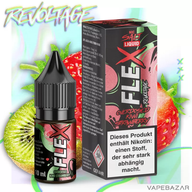 Revoltage Flex – Overdosed Kiwi Strawberry - 10mg/ml, 20mg/ml