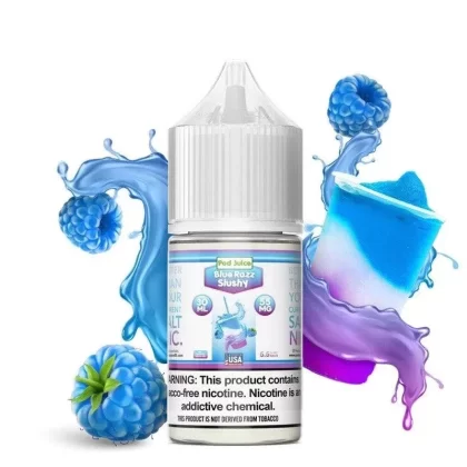 Pod Juice Salt Blue Razz Slushy E-juice 30ml - Vape Product, Vape Product