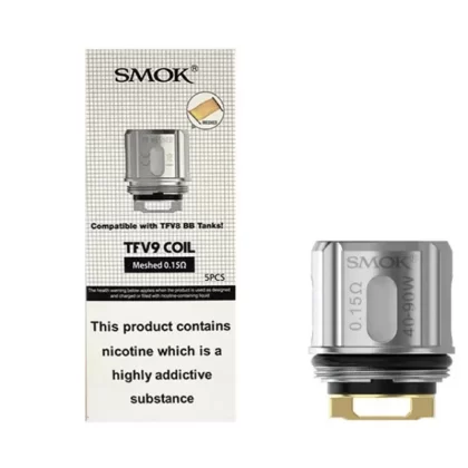 SMOK TFV9 Meshed 0.15 Ohm Coils – Superior Vapour Production & Intense Flavour (5-Pack)
