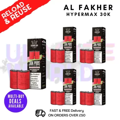 Watermelon Cherry AL Fakher 30K Box Of 5 Replacement Pods