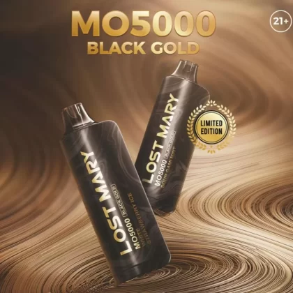 Lost Mary MO5000 Black & Gold Limited Edition Disposable Device – 5000 Puffs - Alphonso Mango Ice