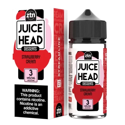 Juice Head Strawberry Cream Vape e-Liquid 100mL - Beyondvape