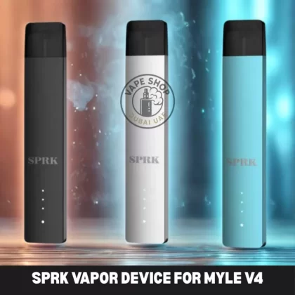 SPRK Vapor Device for Myle V4 in Dubai, UAE - classic silver, cyan (FBA15A)