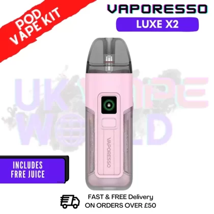 Light pink Vaporesso Luxe X2 Kit + Free 100ML