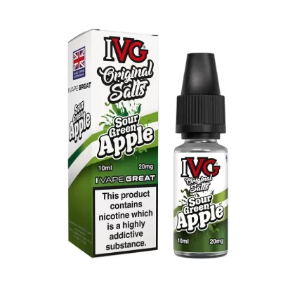 Sour Green Apple Nic Salt E-Liquid by IVG Original - 10 mg - Medium Strength