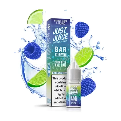 Just Juice Bar Sour Blue Razz Lime Nic Salt E-Liquid - Vapestreams Co