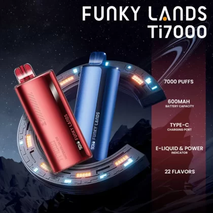 Funky Lands Ti7000 Rechargeable Disposable - Passion Fruit Kiwi Lime