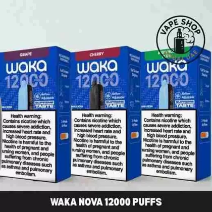 Waka Nova 12000 Puffs 18mg Disposable Vape Buy in Dubai - 10PCS-1BOX, 1PCS-1PACK; Blueberry Sour Raspberry, Cherry