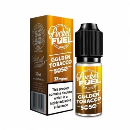 Pocket Fuel Golden Tobacco 50/50 E Liquid (10ml)