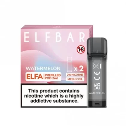Elf Bar Elfa Watermelon Nic Salt E Liquid Pods – Elfa Series (2 x 2ml)