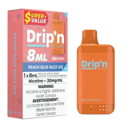 Drip’n by Envi 8ML Disposable – Peach Blue Razz Ice