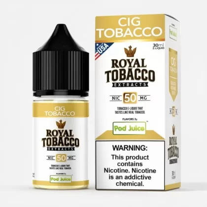 Cig Tobacco Salt 30mL Pod Juice x Royal 50/50 Vape Juice - Vape Product; Vape Product, Vape Product