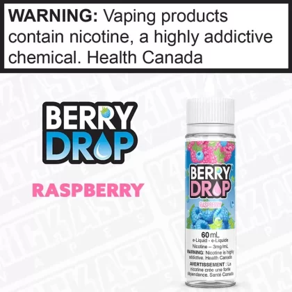 Raspberry by Berry Drop - Strength#3 mg/mL 60mL ONTARIO EXCISE STAMP>6 mg/mL 60mL ONTARIO EXCISE STAMP