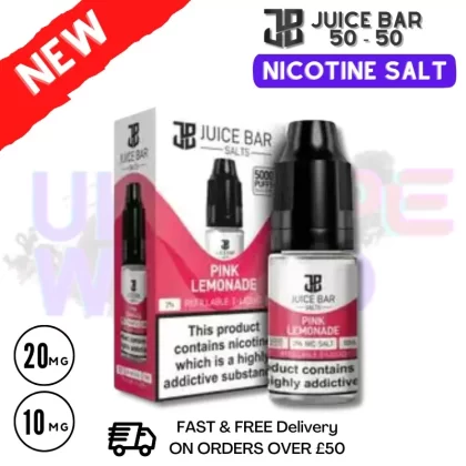 Pink Lemonade – Juice Bar Nic Salt 10ML eLiquid Only £1.99