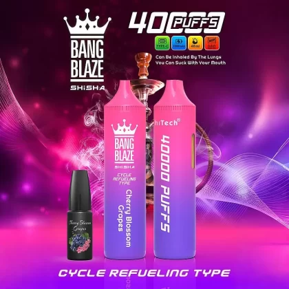Bang Blaze Shisha 40000 Puffs | 40mL, 0.6Ω mesh coil, 4 strength levels, bulk disposable vape
