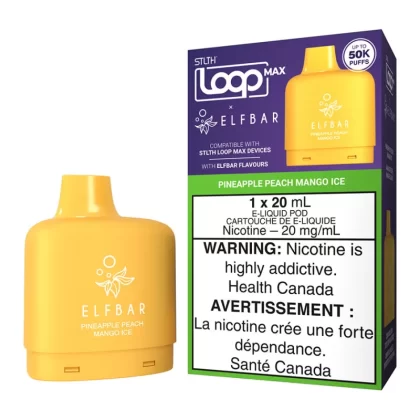 STLTH Loop Max X Elf Bar E-Liquid Pod Pack - Pineapple Peach Mango Ice 20ml - 20mg/ml