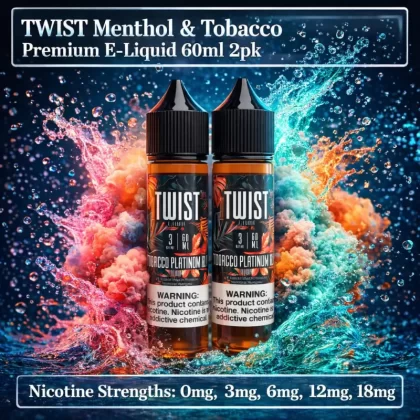 TWIST Menthol & Tobacco Premium E-Liquid 60ml 2pk - Mint 0° / 18mg - Vapeciga