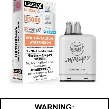 Epic Cantaloupe Watermelon Iced Flavour Beast Unleashed Level X Boost G2 Pods