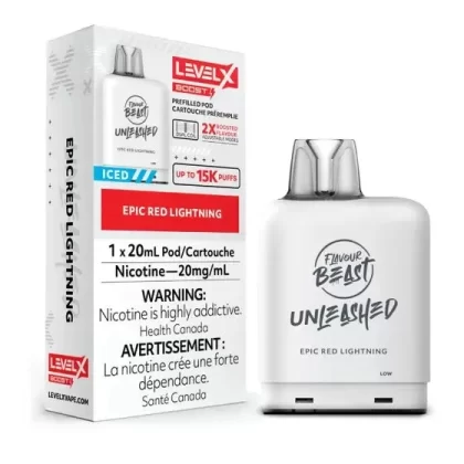 LEVEL X FLAVOUR BEAST UNLEASHED BOOST POD 20ML – EPIC RED LIGHTNING