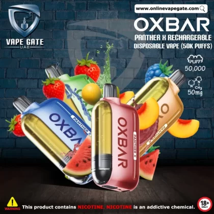 Oxbar Panther X Rechargeable Disposable Vape (50K Puffs) - Black Panther (Black 2.0) / 50 mg
