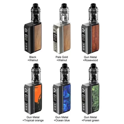 Voopoo Drag 4 Box Mod Kit - Black Walnut, Gun Metal + Forest Green