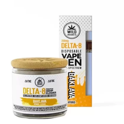 Wild Orchard Bundle | Delta 8 Hemp Flower 4g Jar and Vape Pen 250mg