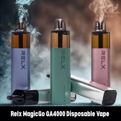 Relx MagicGo GA4000 Disposable Vape with 4000 Puffs - Vape Product, BOX OF 10 PCS; Drak Sparkle, Grapefruit Sugar Ice (ED8CF7)
