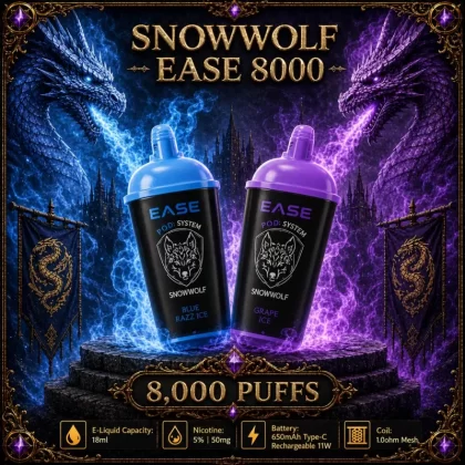 Snowwolf Ease 8000 - Strawberry Pineapple Colada / 0% - Vapeciga
