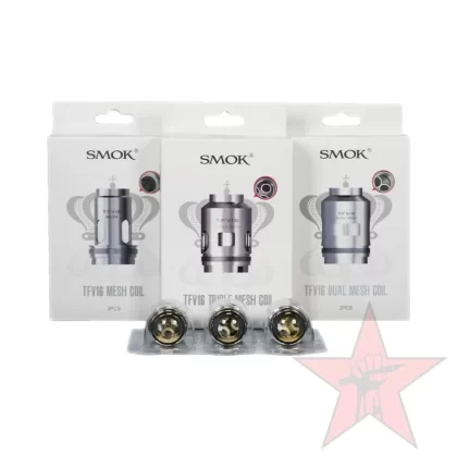 Smok TFV16 Coils – 3 Pack - Mesh Coil (0.17ohm, Best: 120W), Dual Mesh Coil (.012ohm, 80-160W)