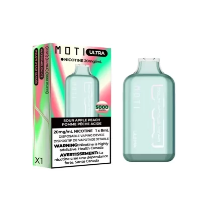 Moti Ultra 5000 Puffs Disposable – Sour Apple Peach - Eliquidsupply