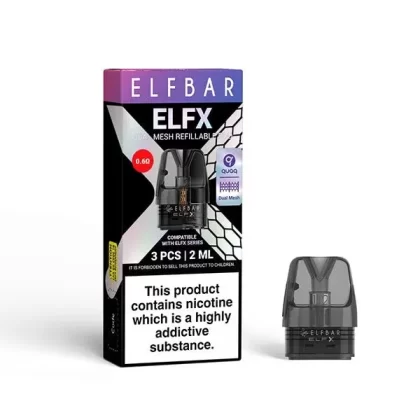 ELF BAR ELFX REPLACEMENT PODS 3 PACK - Resistance#Q 0.6 Ω>Q 0.8 Ω