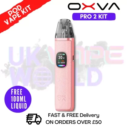 Coral Pink Oxva Xlim Pro 2 Pod Kit + Free 100ML Liquid