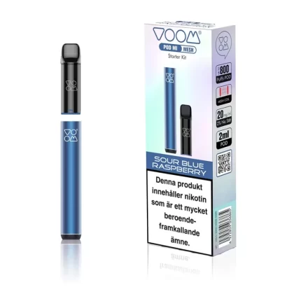 Voom Pod Mi Sour Blue Raspberry (Pen Kit) – Pod System - VOOM / Yes / 20mg / 800