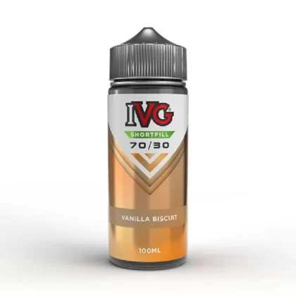 IVG 70/30 100ml Shortfill E-Liquid Vanilla Biscuit - Nicotine Strength#0mg