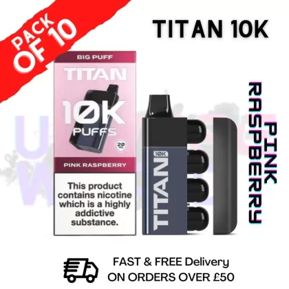 Pink Raspberry – Titan 10K Prefilled Vape Kit Pack Of 10